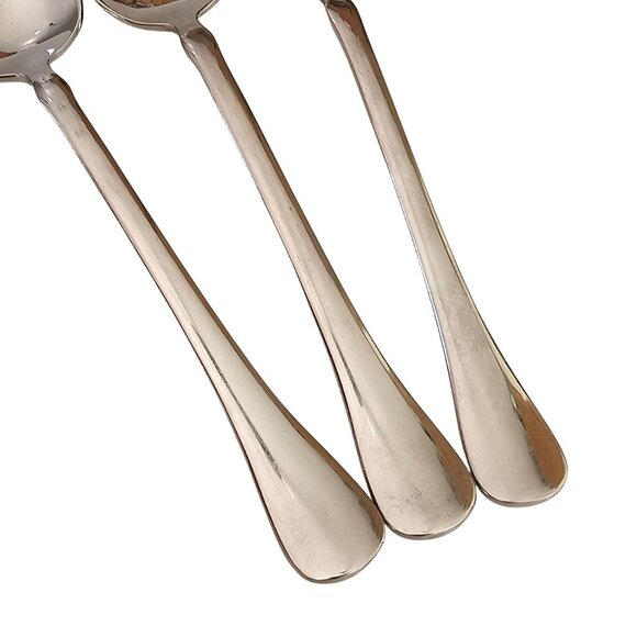 3 Escapade by Dansk Oval Soup Spoons 7.25" plain rounded end vtg minimalist MCM - Picture 3 of 7